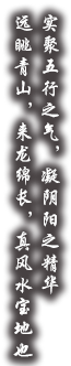 聚五行之气，集阴阳之精华